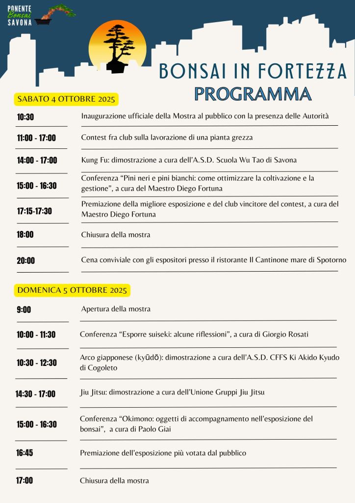 Programma Bonsai in Fortezza 2025